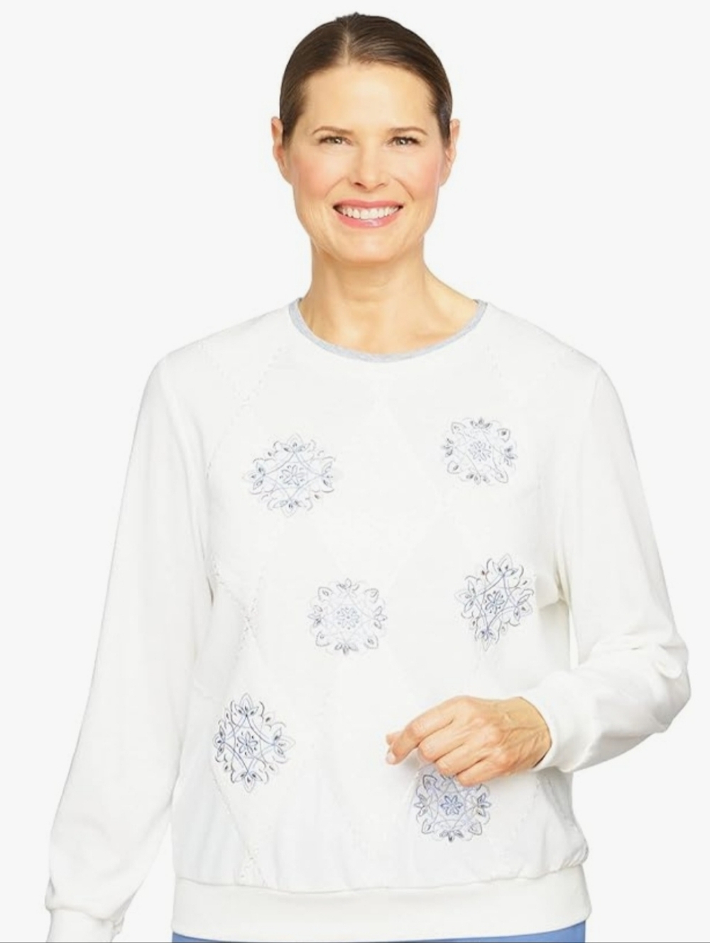 Alfred Dunner Life of Leisure Diamond Medallion Embroidered